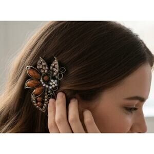 Brown Elegant NWT Half Bird Hair Clip / Barrette